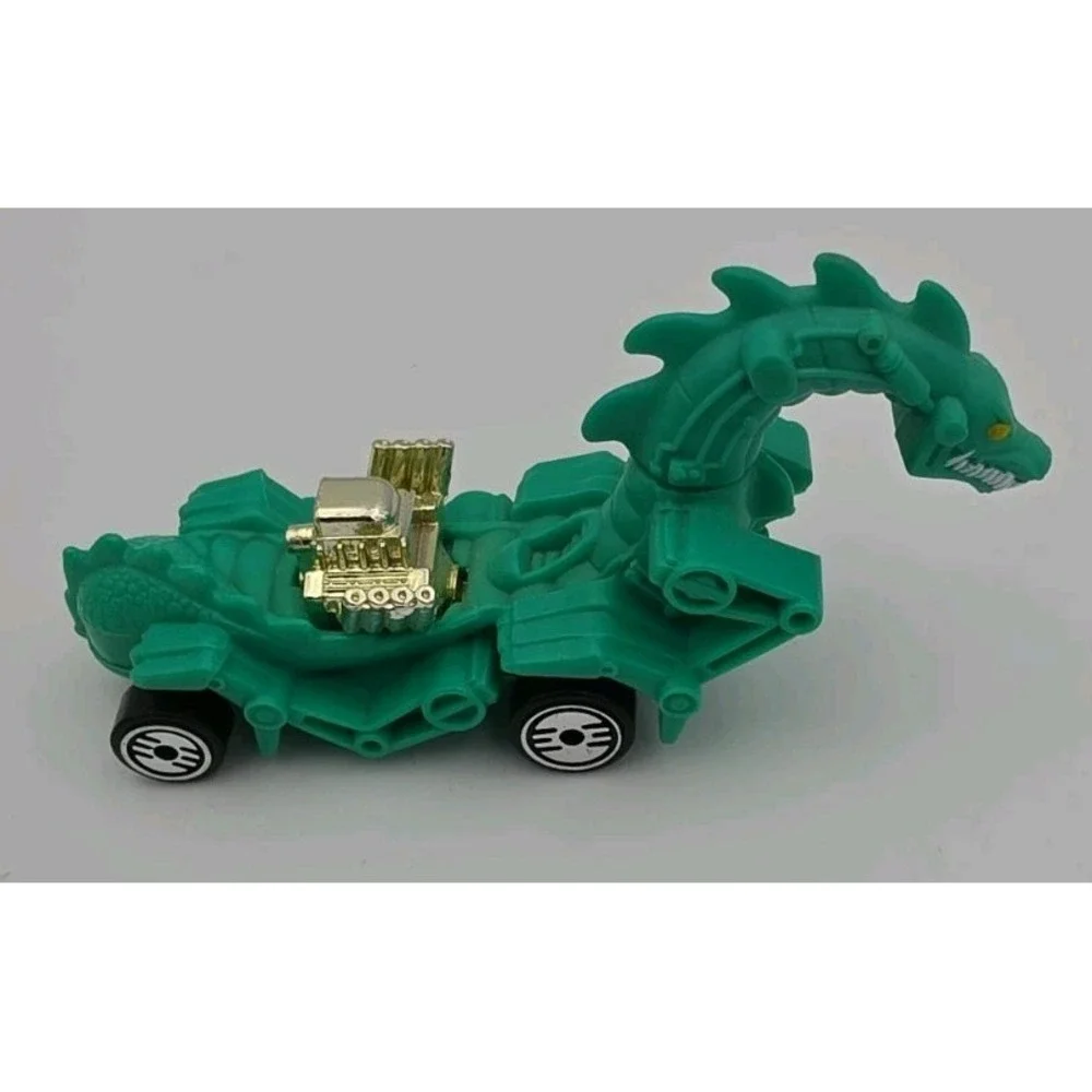 Retro Hot Wheels 1987 Rodzilla Green Dragon And 1985 Double Demon Yellow Dragon